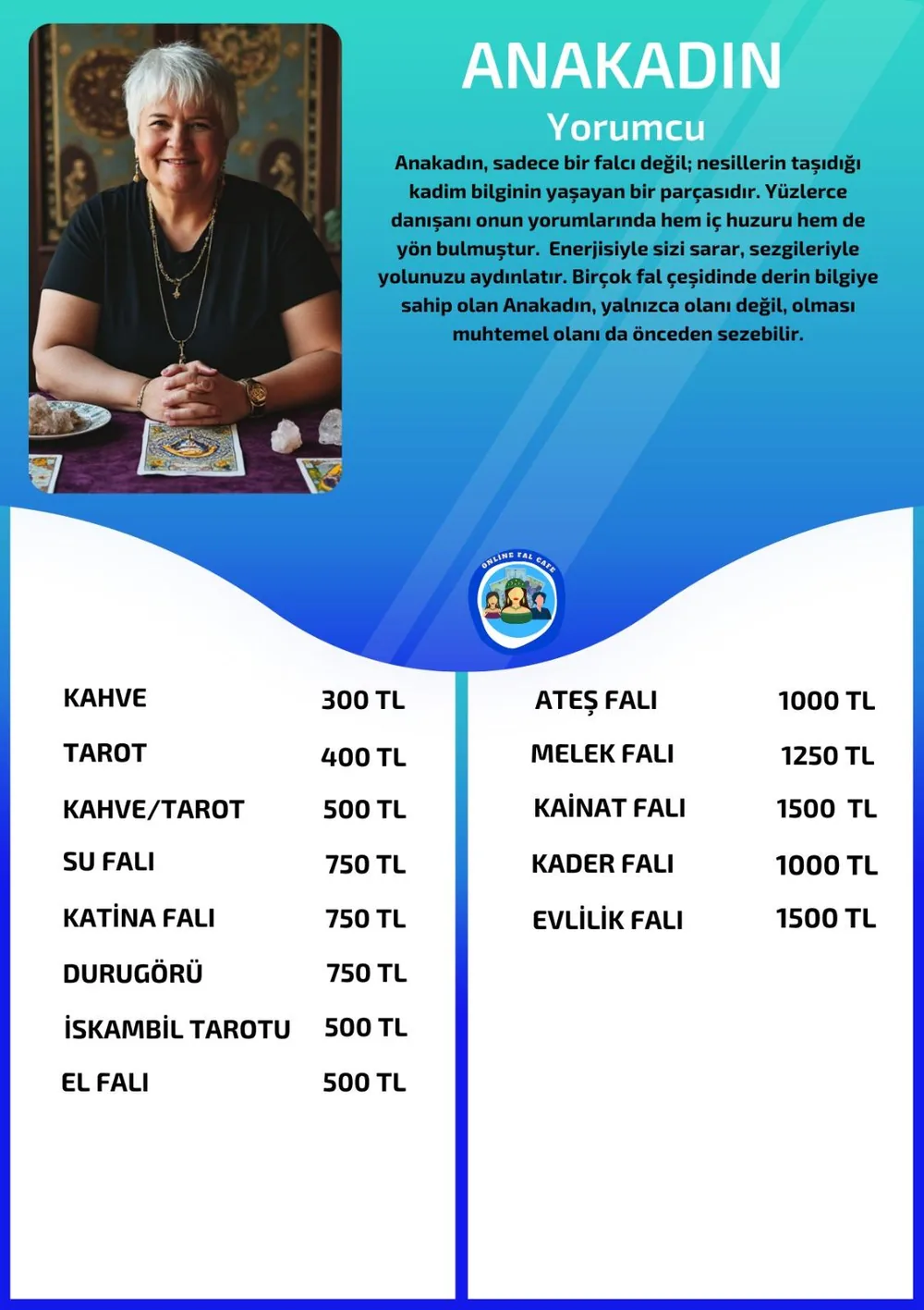 Anakadın hizmetleri, fiyat listesi ve hikayesi