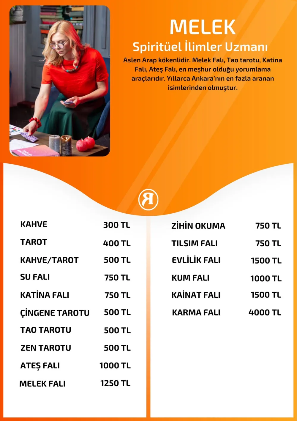 Melek hizmetleri, fiyat listesi ve hikayesi