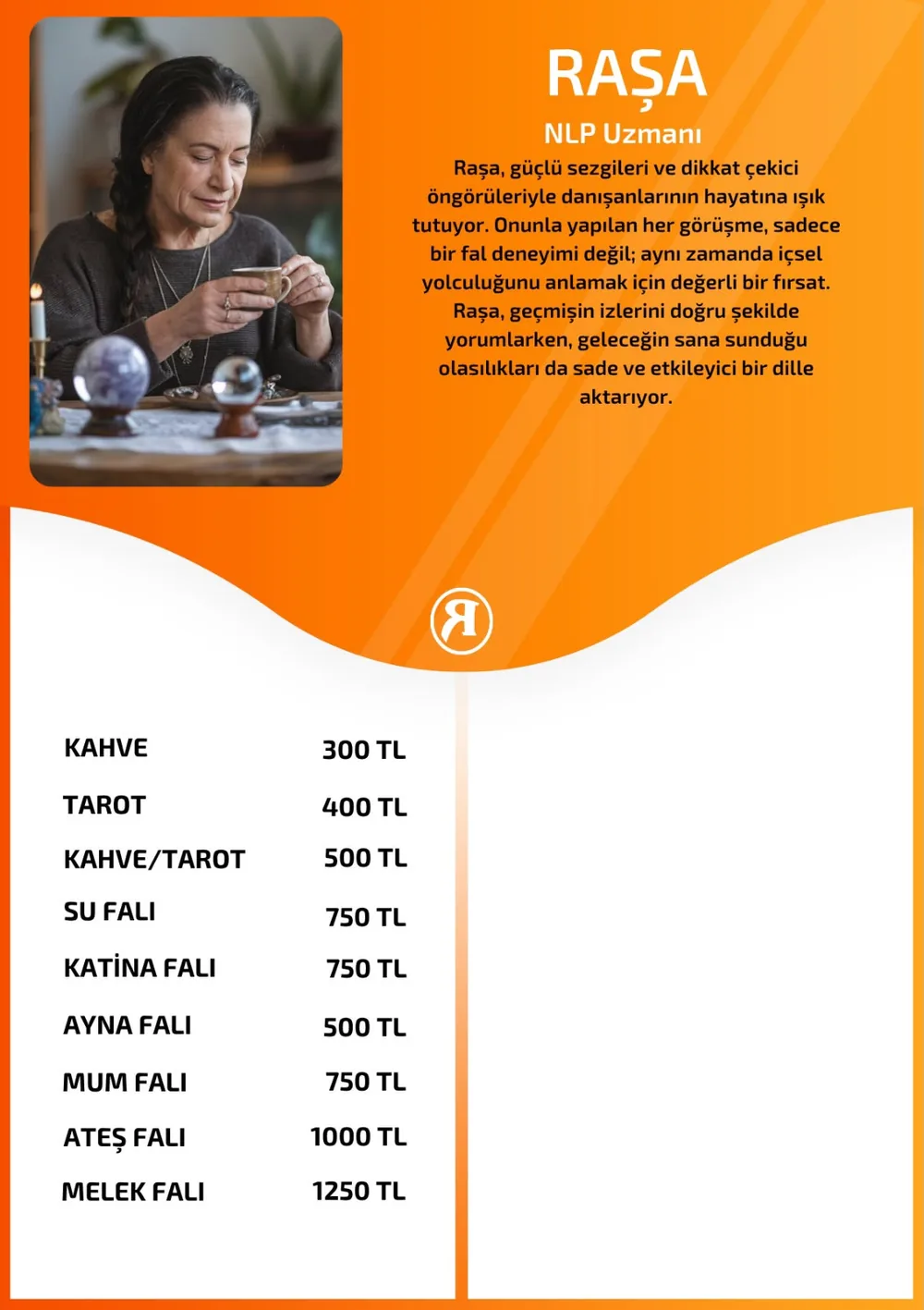 Raşa hizmetleri, fiyat listesi ve hikayesi