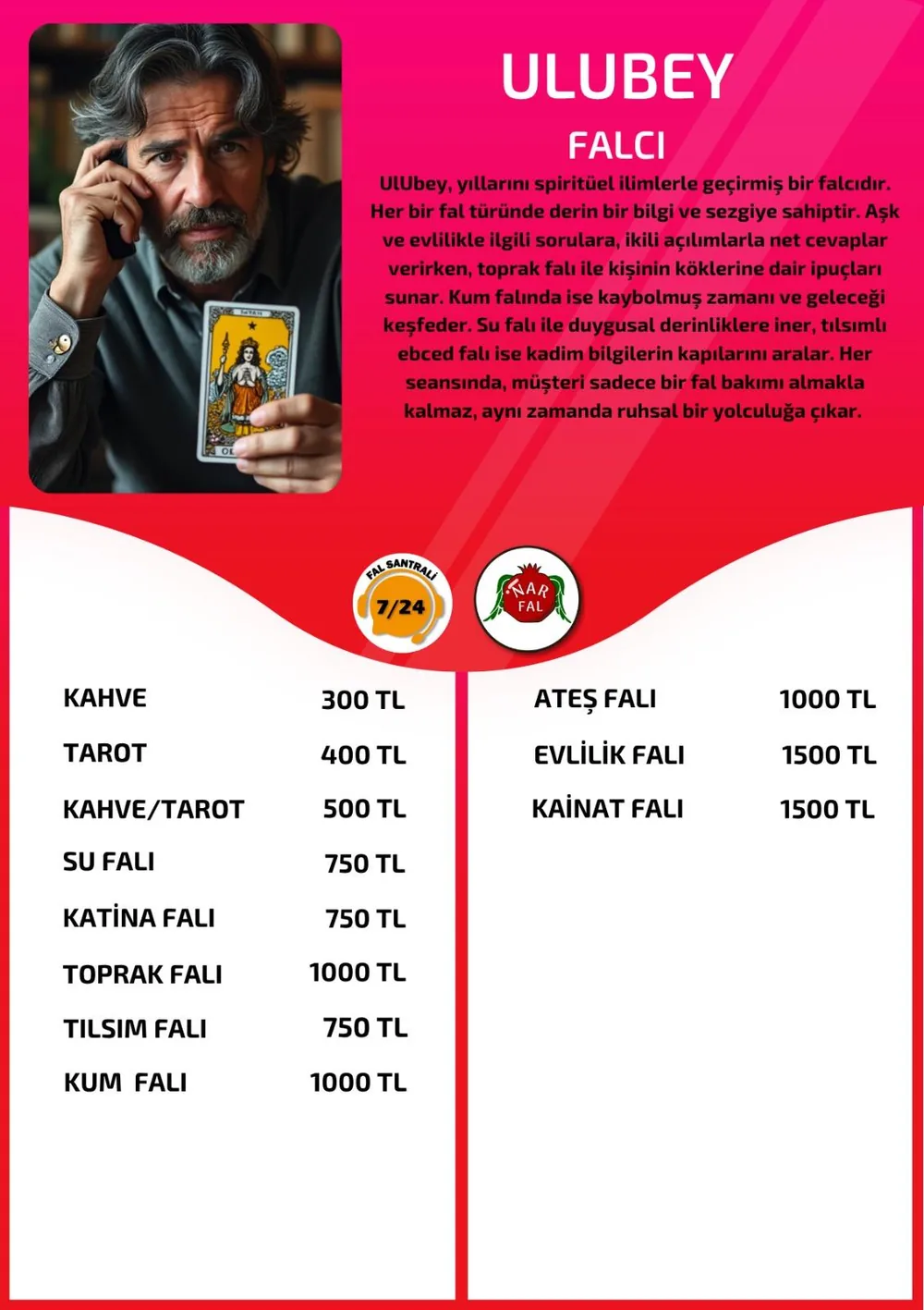 Ulubey hizmetleri, fiyat listesi ve hikayesi